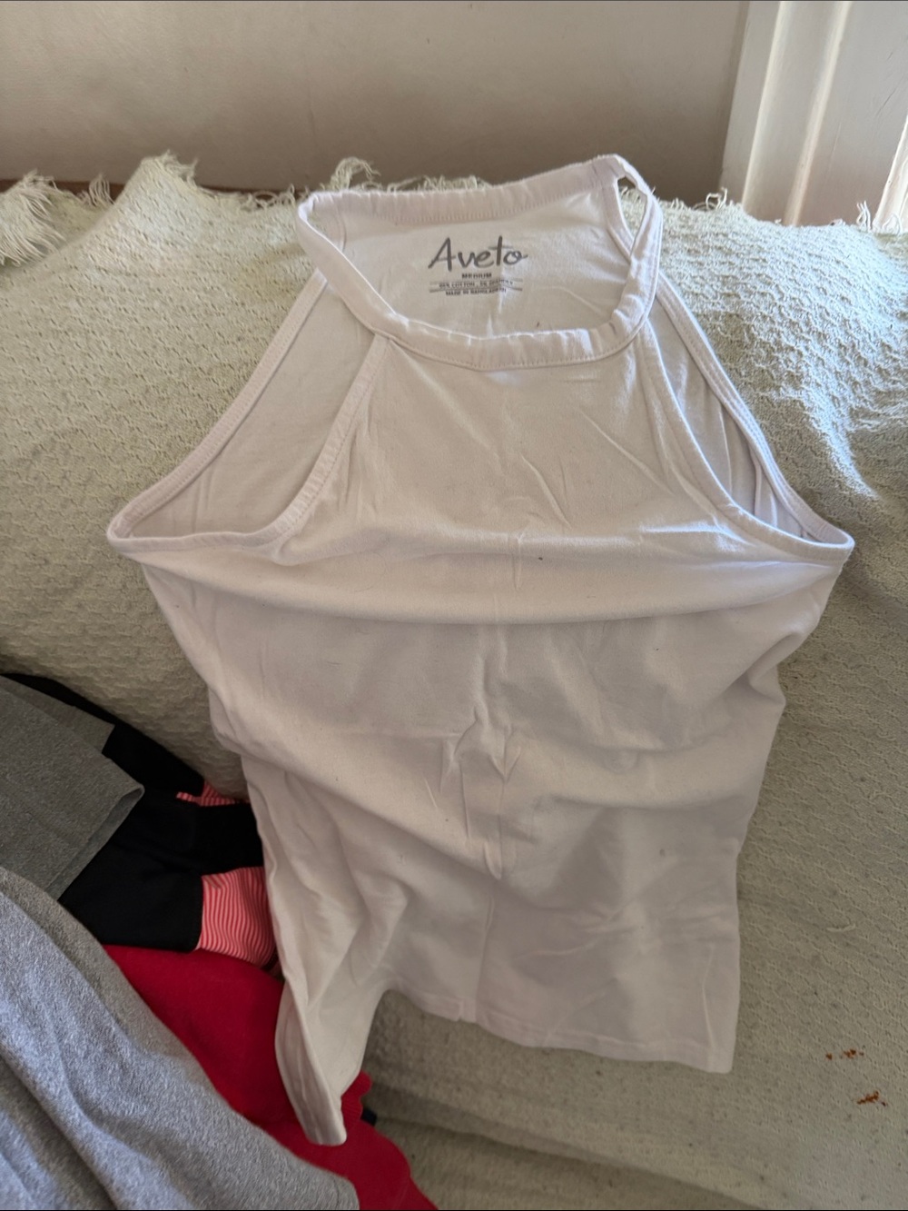 Veto White Ribbed High-Neck Tank
